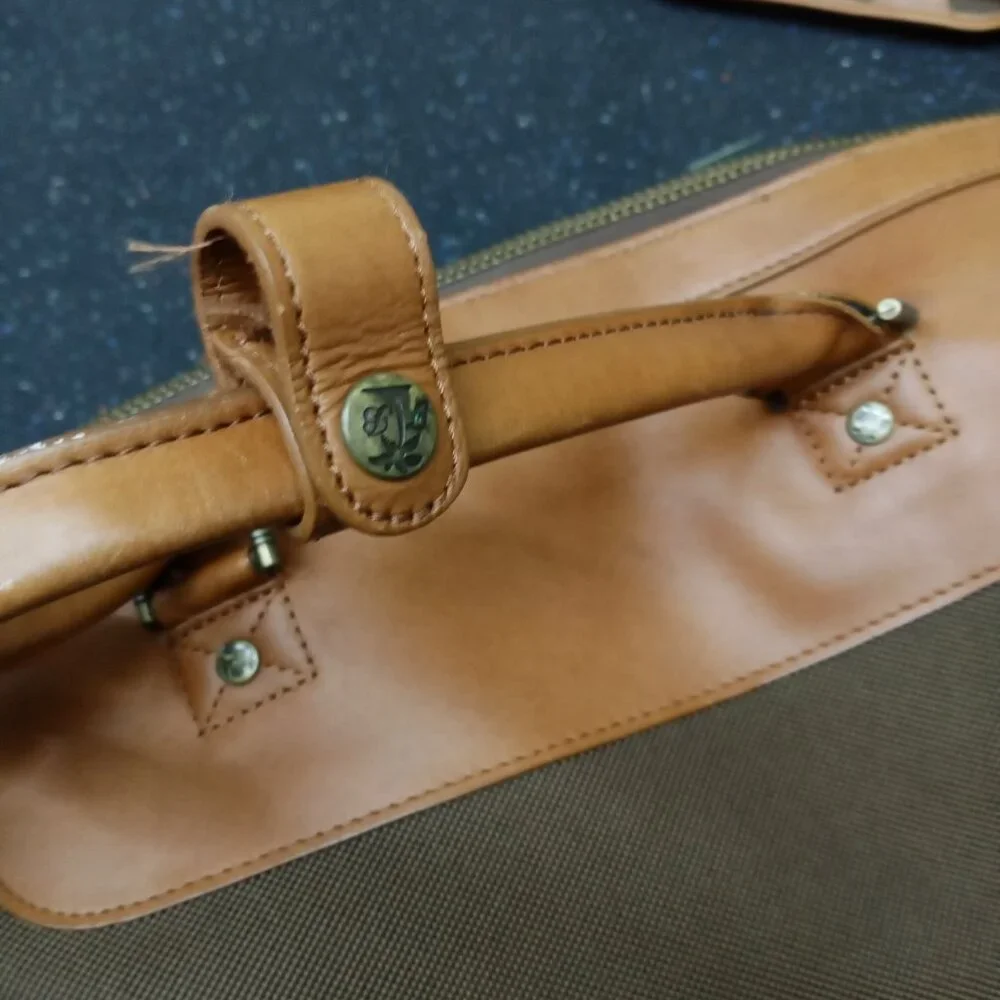 Tommy Bahama PARADISE Travel Bag Luggage Carry on Shoulder Strap Canvas Leather